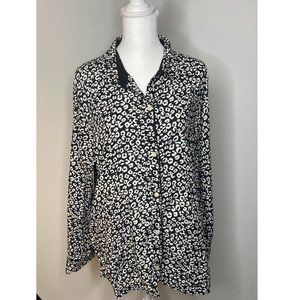 Victoria Secret Animal Print Pajama LS Top EUC